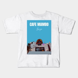 Cafe Mambo Poster Blue Kids T-Shirt